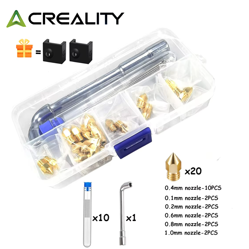 Creality Printer K1 - CREALITY 20 Adet MK8 Pirinç Meme