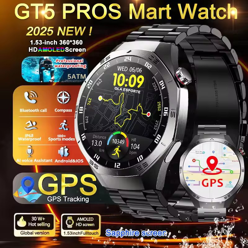 Diy Wearable Electronics - Yuvarlak GPS Akıllı Saat Su Geçirmez
