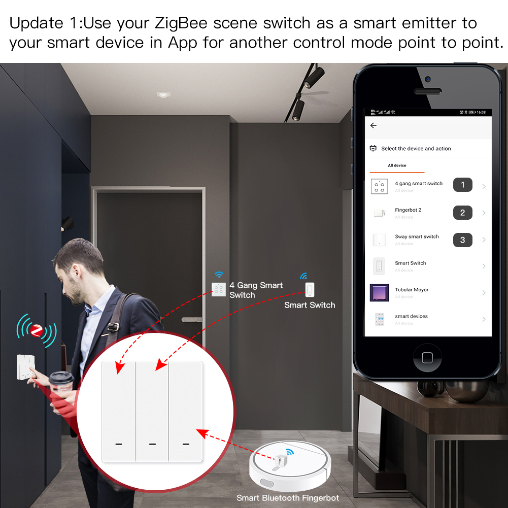 MOES Tuya ZigBee Sahne Anahtar - Push Button Tactile incelemesi ve fiyatı