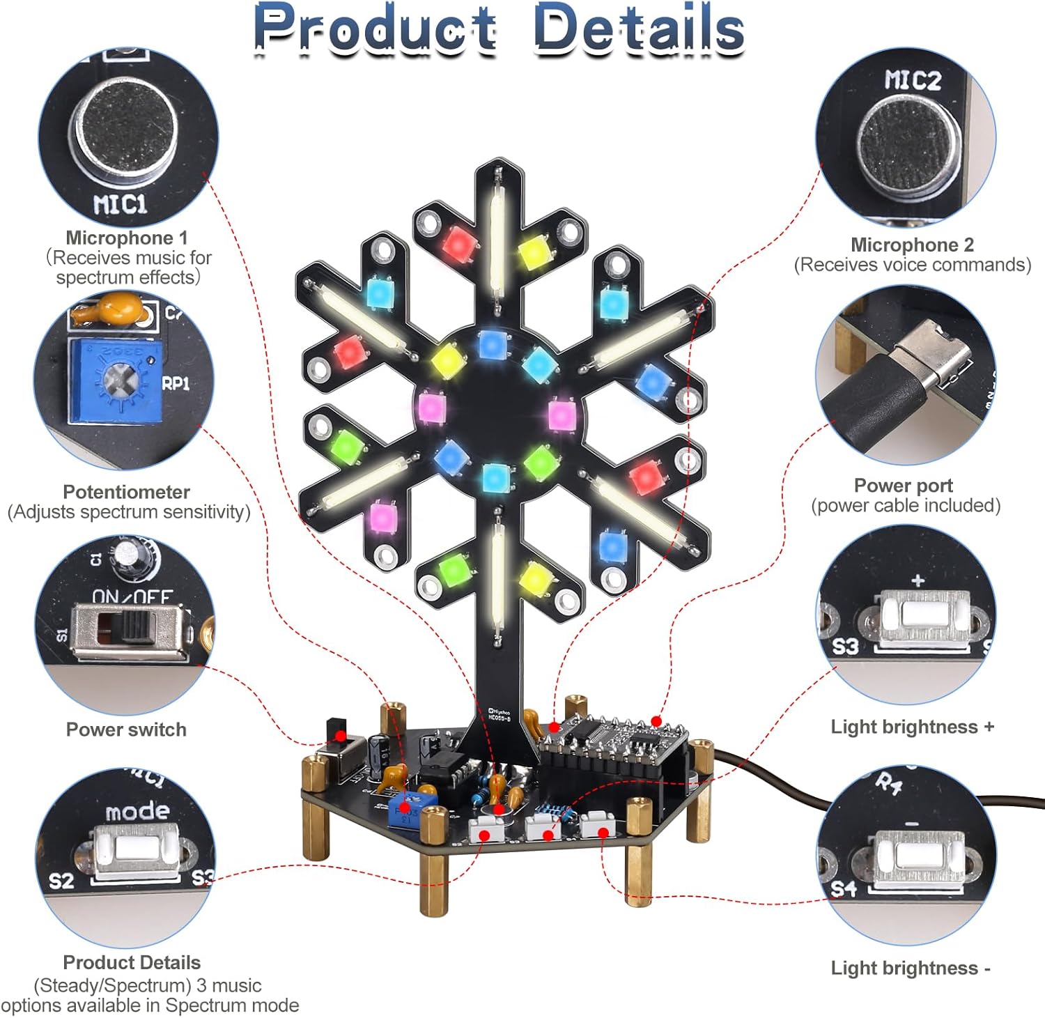 Ses Kontrollü Spektrum Işık Le - Diy Electronics For Kids incelemesi ve fiyatı